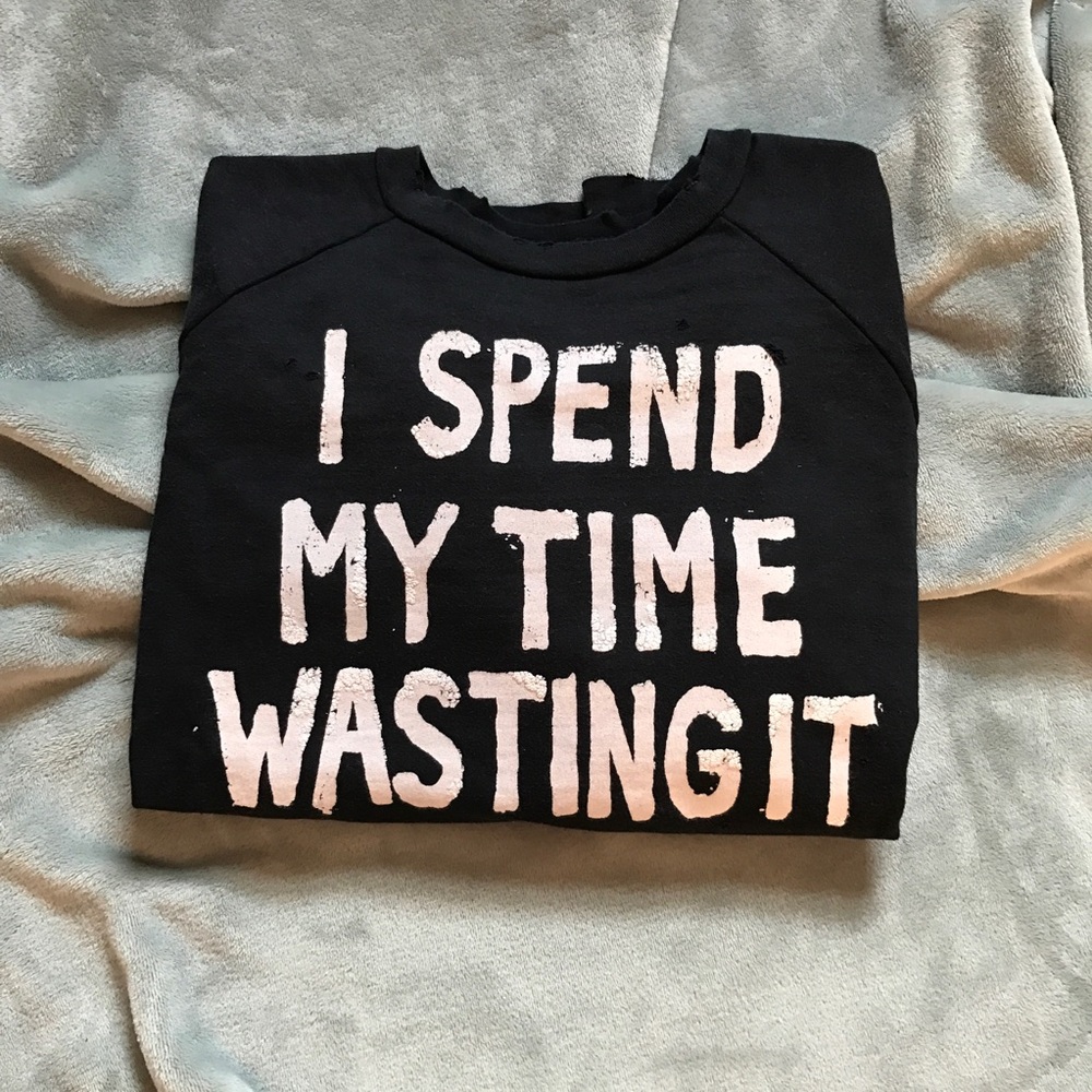 UNIF Black/White "I Spend My Time" Pullover